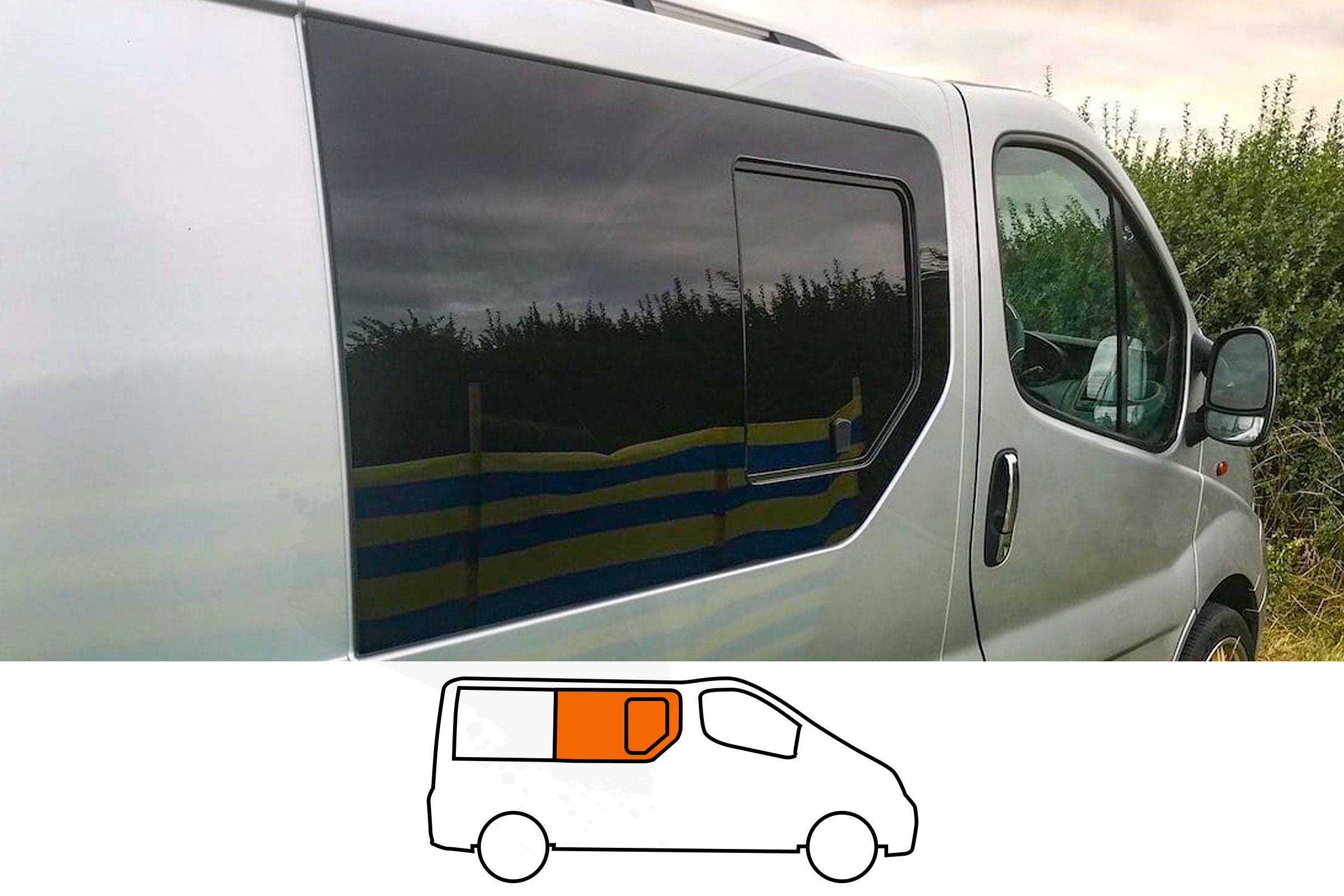Trafic/Vivaro/Primastar O/S/F Opening Window in Privacy Tint
