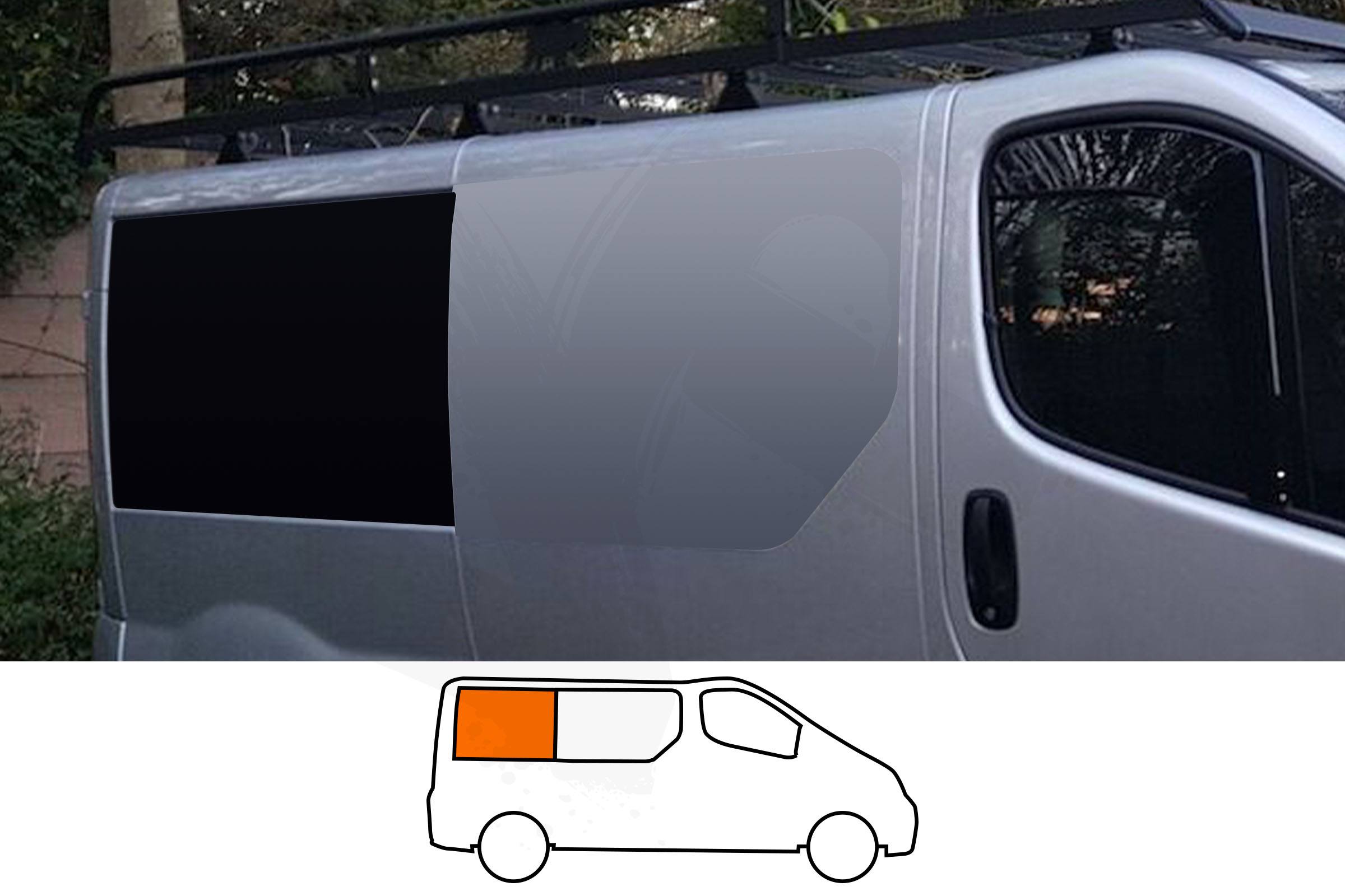 Trafic/Vivaro/Primastar O/S/R (Rear) Fixed Window in Privacy Tint SWB